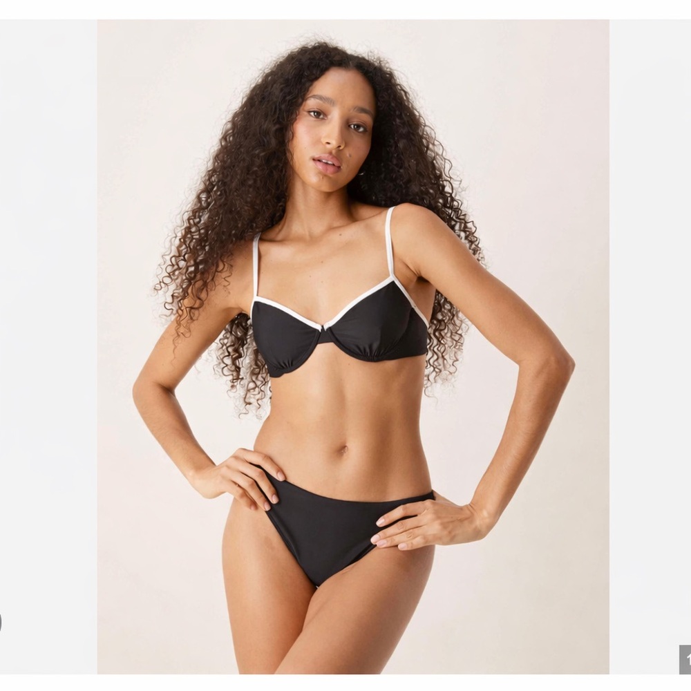 Abercrombie & Fitch Black Bikini with White Accents